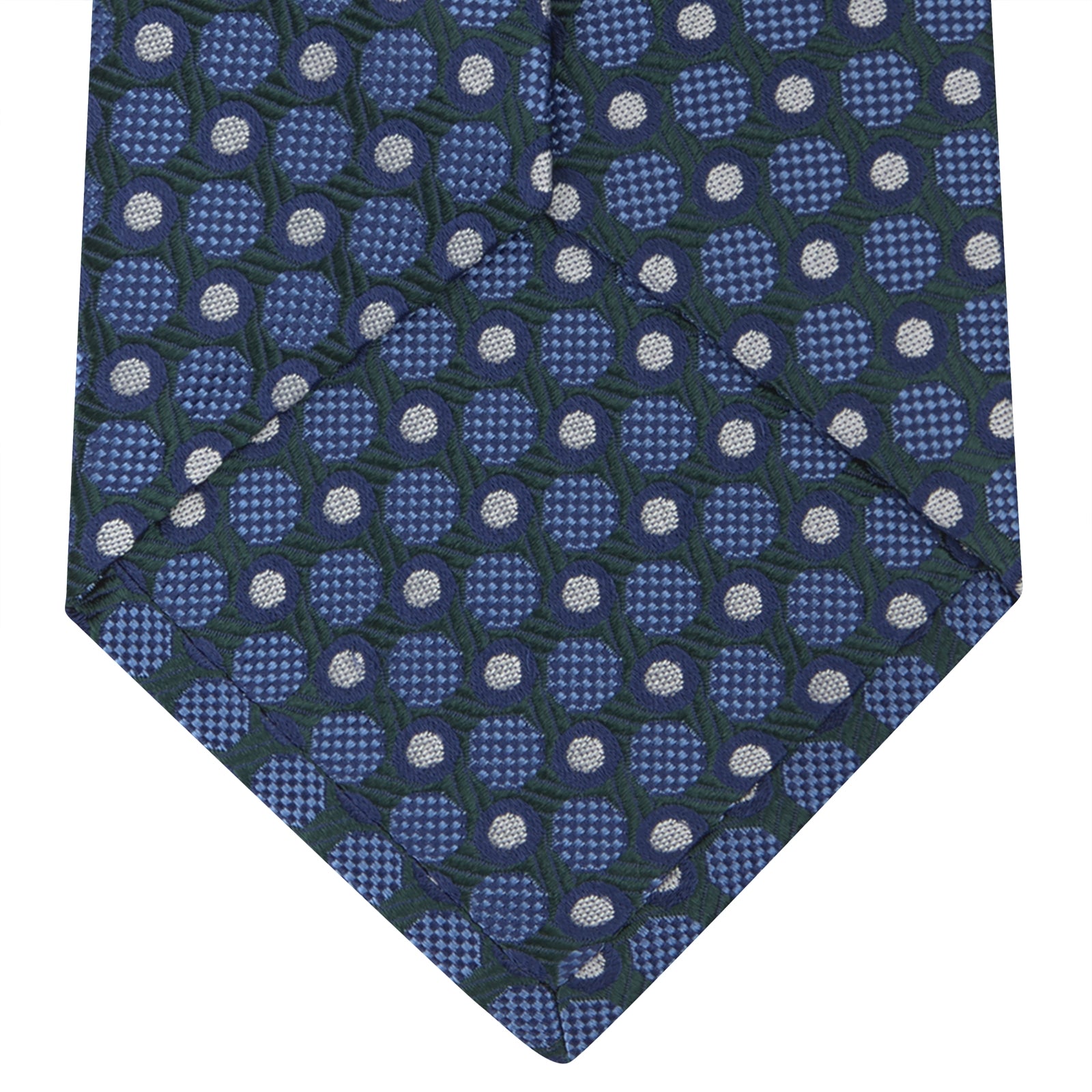 View 4 of product Forest Green and Blue Circle and Spot Silk Tie