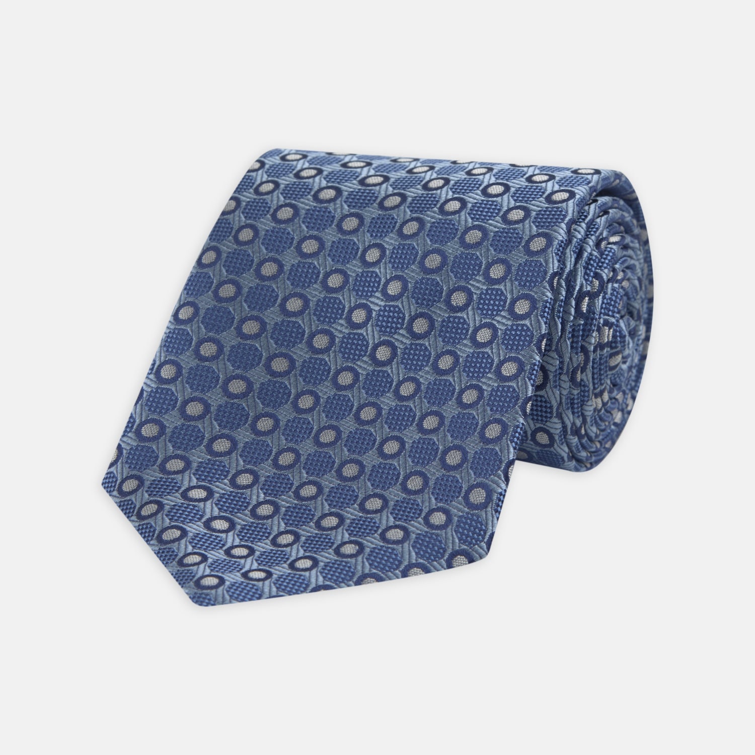 View 1 of product Blue Circle and Spot Silk Tie