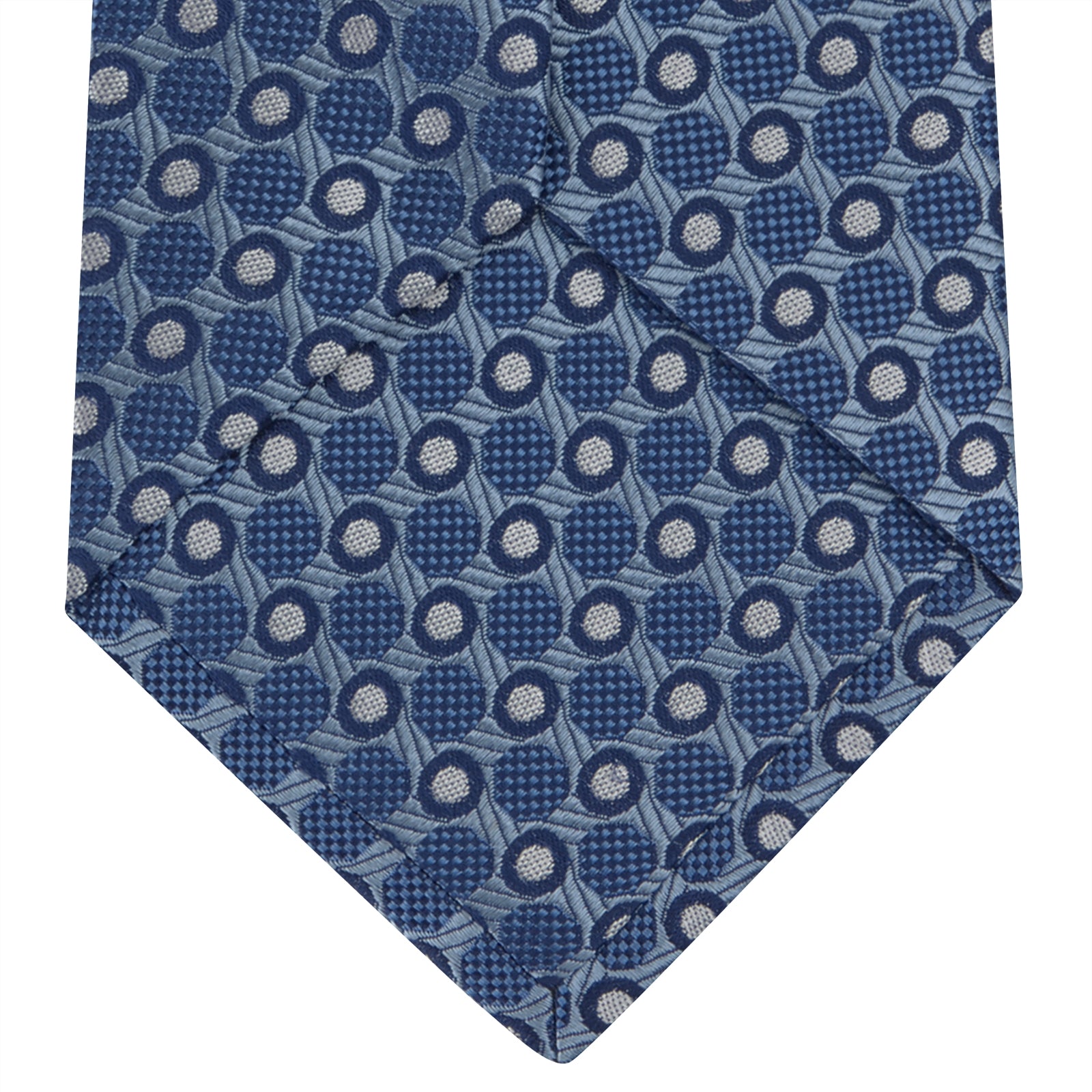 View 4 of product Blue Circle and Spot Silk Tie