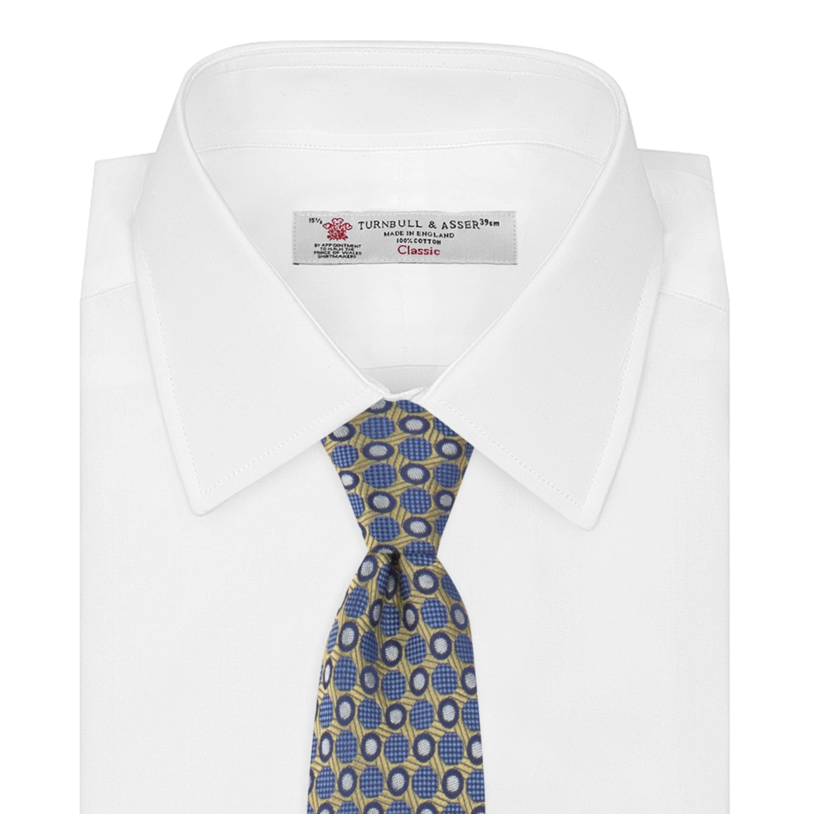 View 2 of product Gold and Blue Circle and Spot Silk Tie