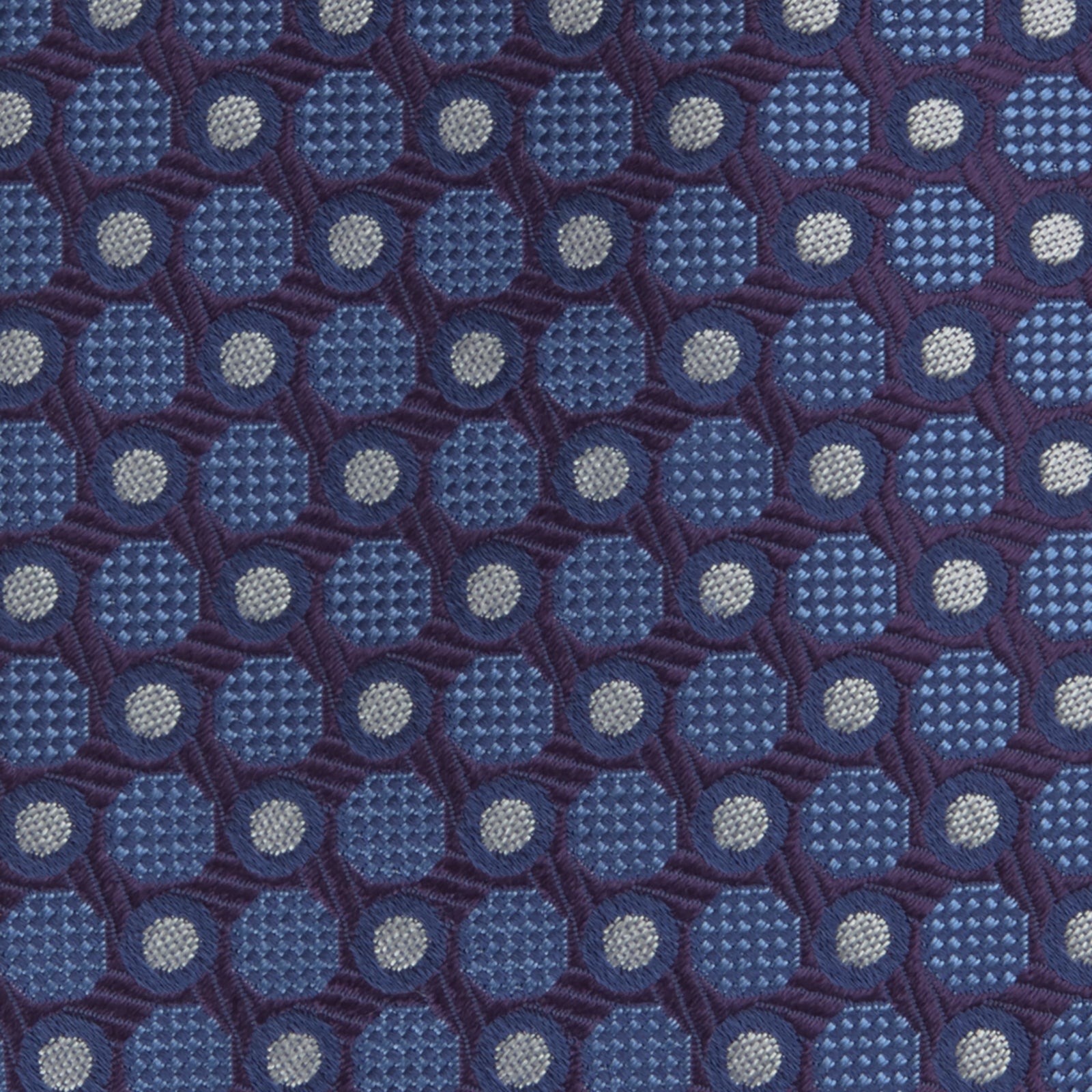 View 3 of product Plum and Blue Circle and Spot Silk Tie