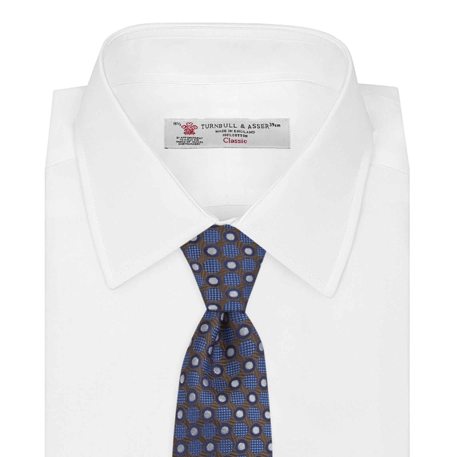 View 2 of product Brown and Blue Circle and Spot Silk Tie