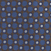Brown and Blue Circle and Spot Silk Tie