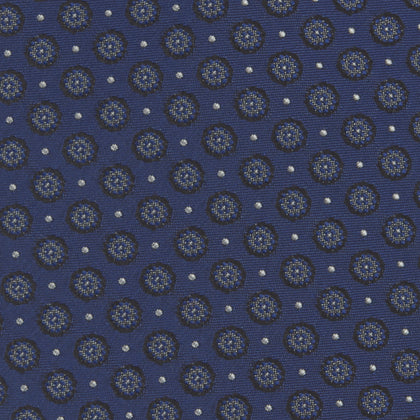 Navy Floral Spot Silk Tie Image 2