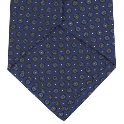 Navy Floral Spot Silk Tie Image 3