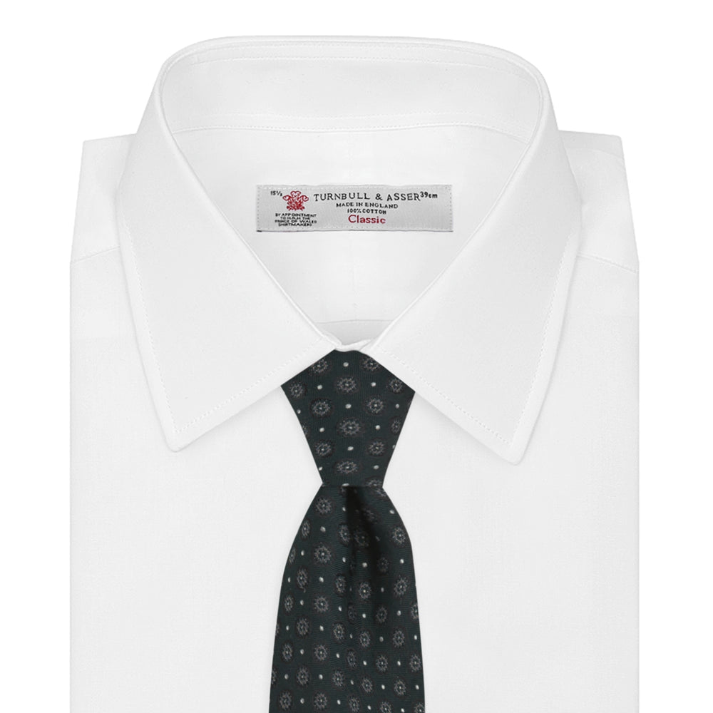 Forest Green Floral Spot Silk Tie