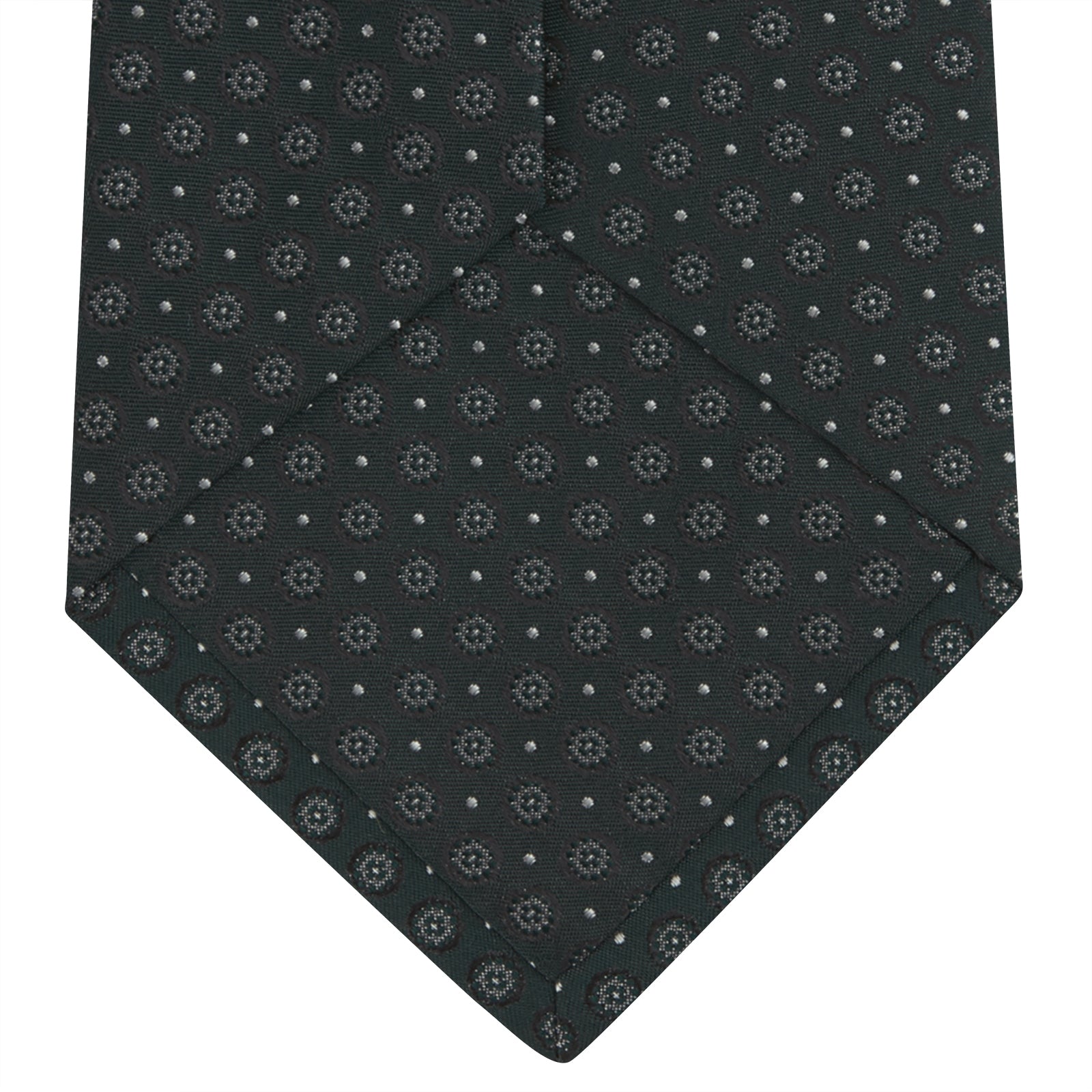 View 4 of product Forest Green Floral Spot Silk Tie