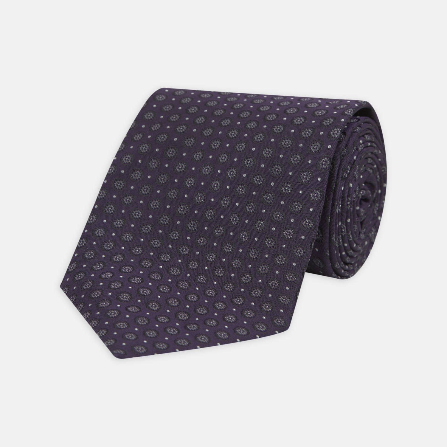 View 1 of product Plum Floral Spot Silk Tie