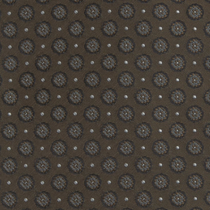 Brown Floral Spot Silk Tie Image 2