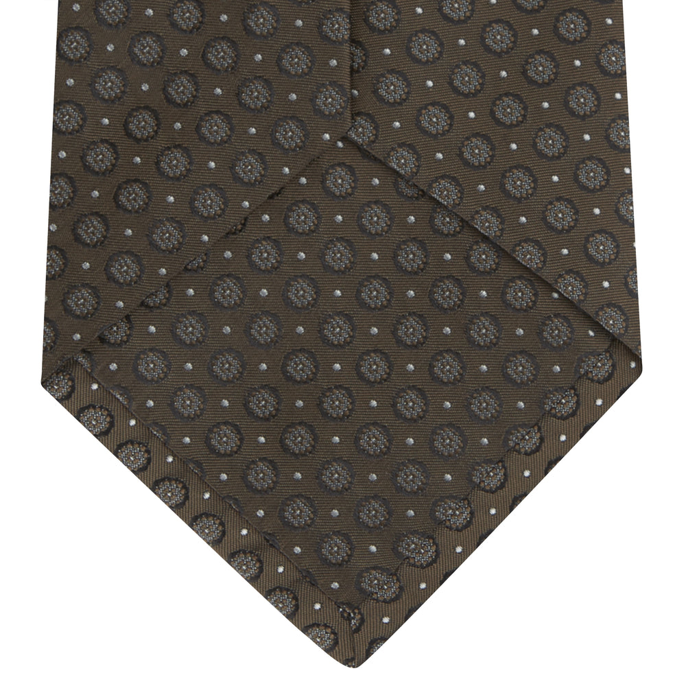 Brown Floral Spot Silk Tie