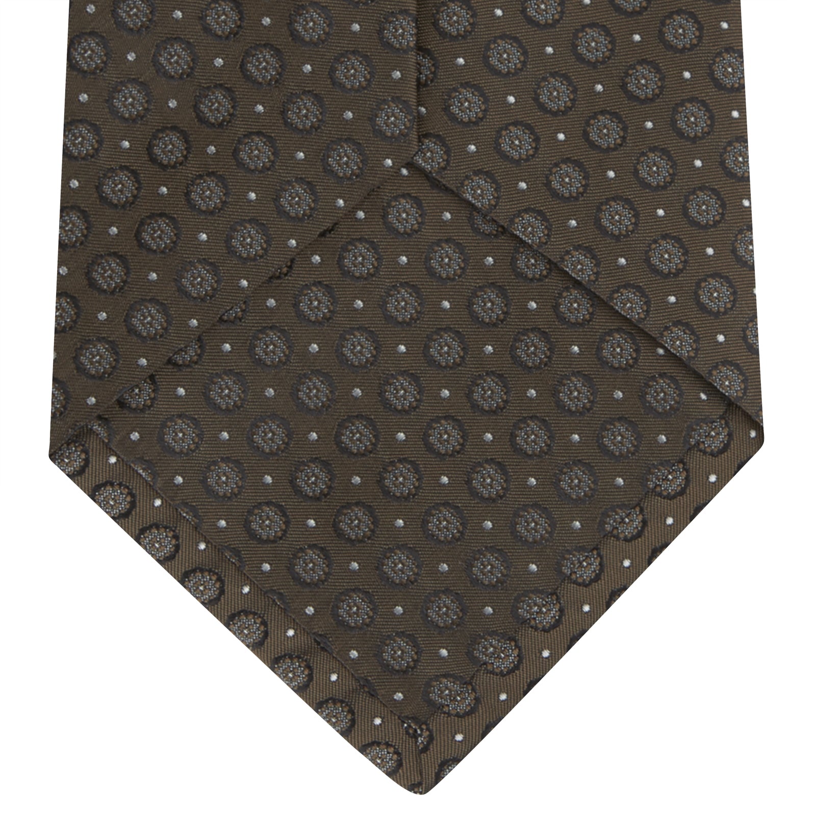 View 4 of product Brown Floral Spot Silk Tie