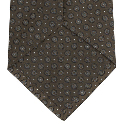 Brown Floral Spot Silk Tie Image 3