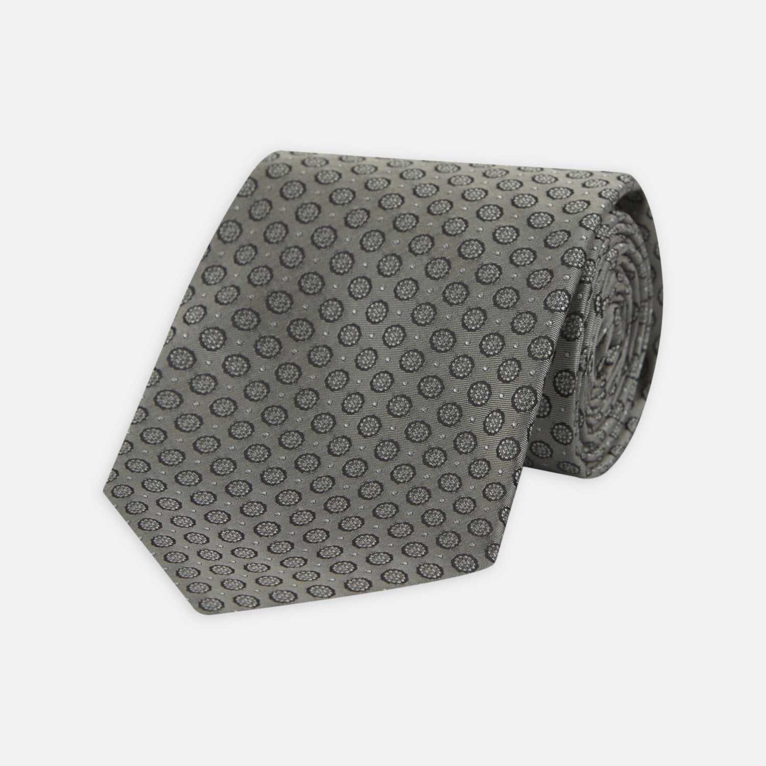 View 1 of product Grey Floral Spot Silk Tie