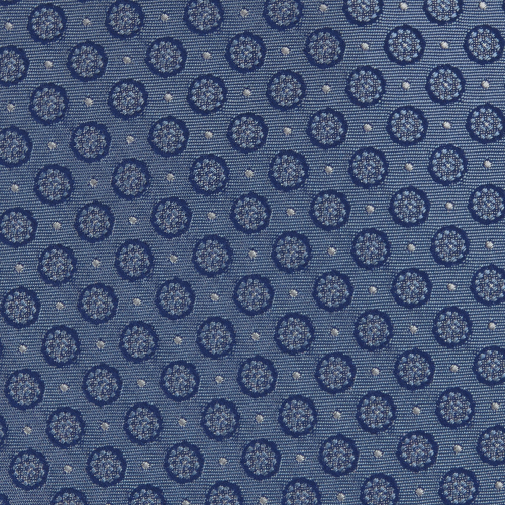Light Blue Floral Spot Silk Tie