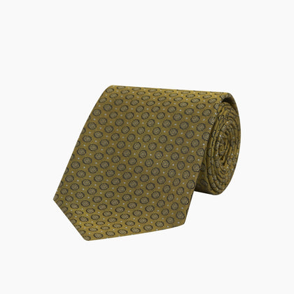 Gold Floral Spot Silk Tie Image 4