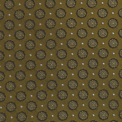 Gold Floral Spot Silk Tie Image 2