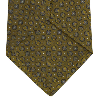 Gold Floral Spot Silk Tie Image 3