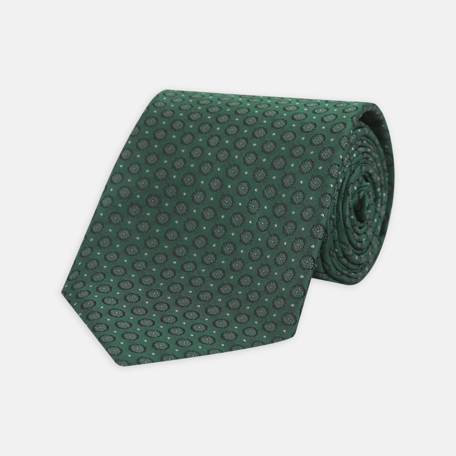 Green Floral Spot Silk Tie