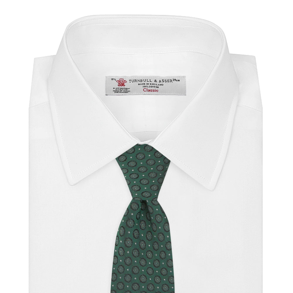 Green Floral Spot Silk Tie