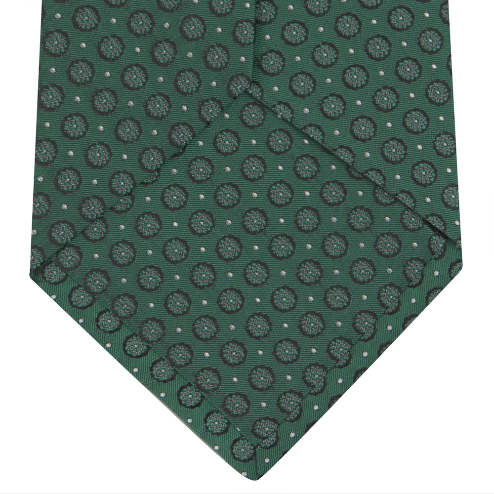 Green Floral Spot Silk Tie