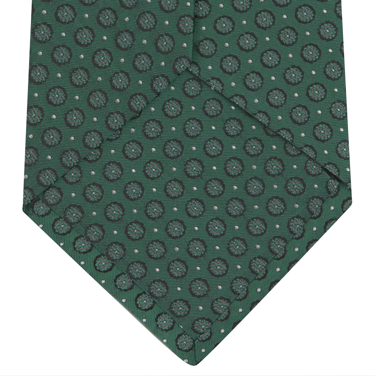 View 4 of product Green Floral Spot Silk Tie