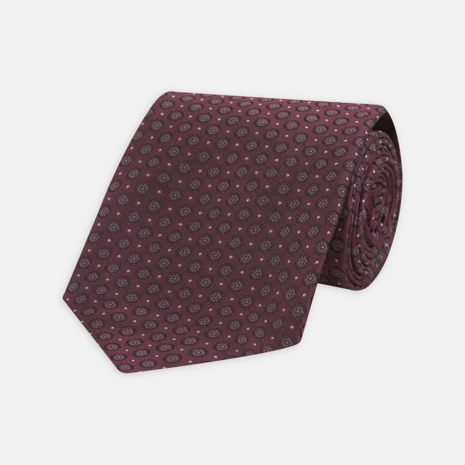 View 1 of product Wine Floral Spot Silk Tie