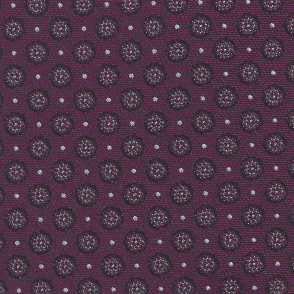 Wine Floral Spot Silk Tie