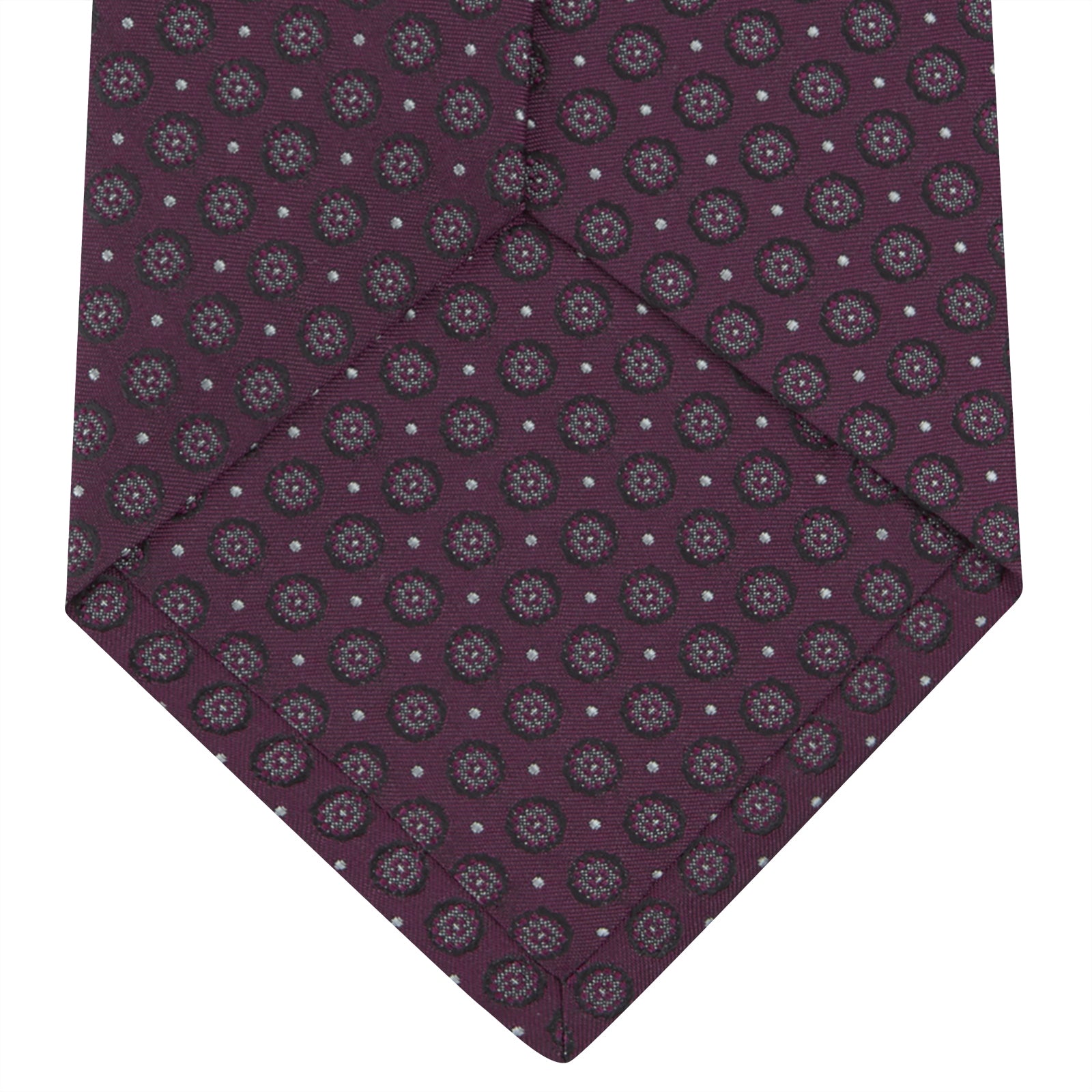 View 4 of product Wine Floral Spot Silk Tie