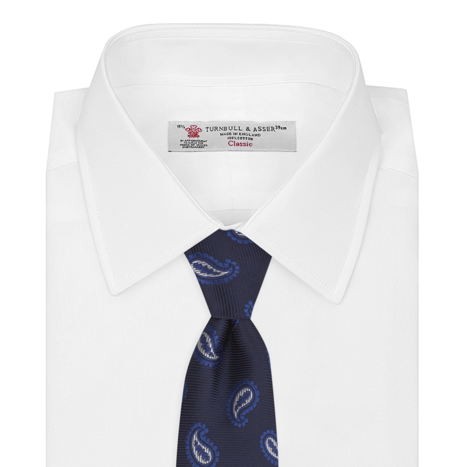 View 2 of product Navy and Royal Blue Floating Paisley Silk Tie