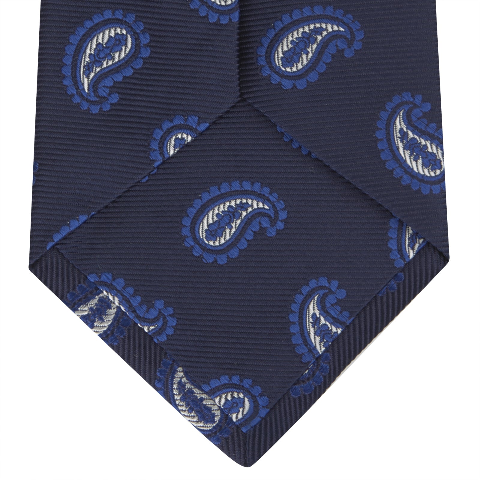 View 4 of product Navy and Royal Blue Floating Paisley Silk Tie