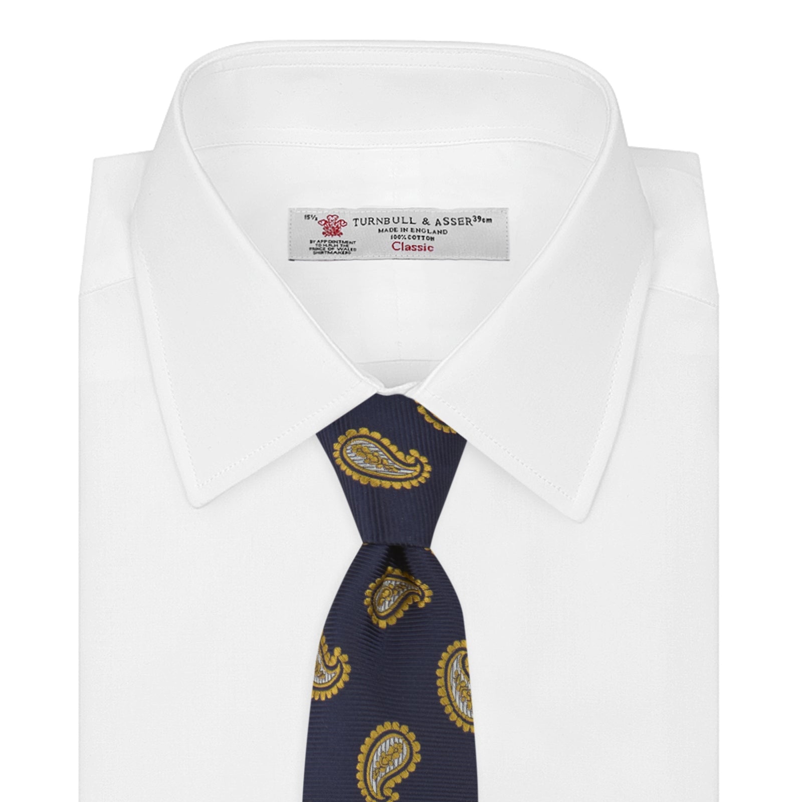 View 2 of product Navy and Gold Floating Paisley Silk Tie