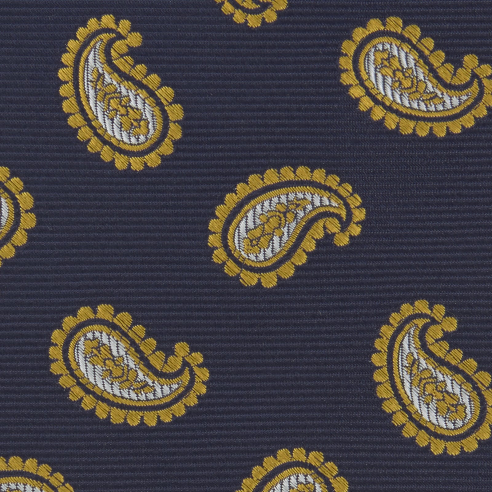 View 3 of product Navy and Gold Floating Paisley Silk Tie