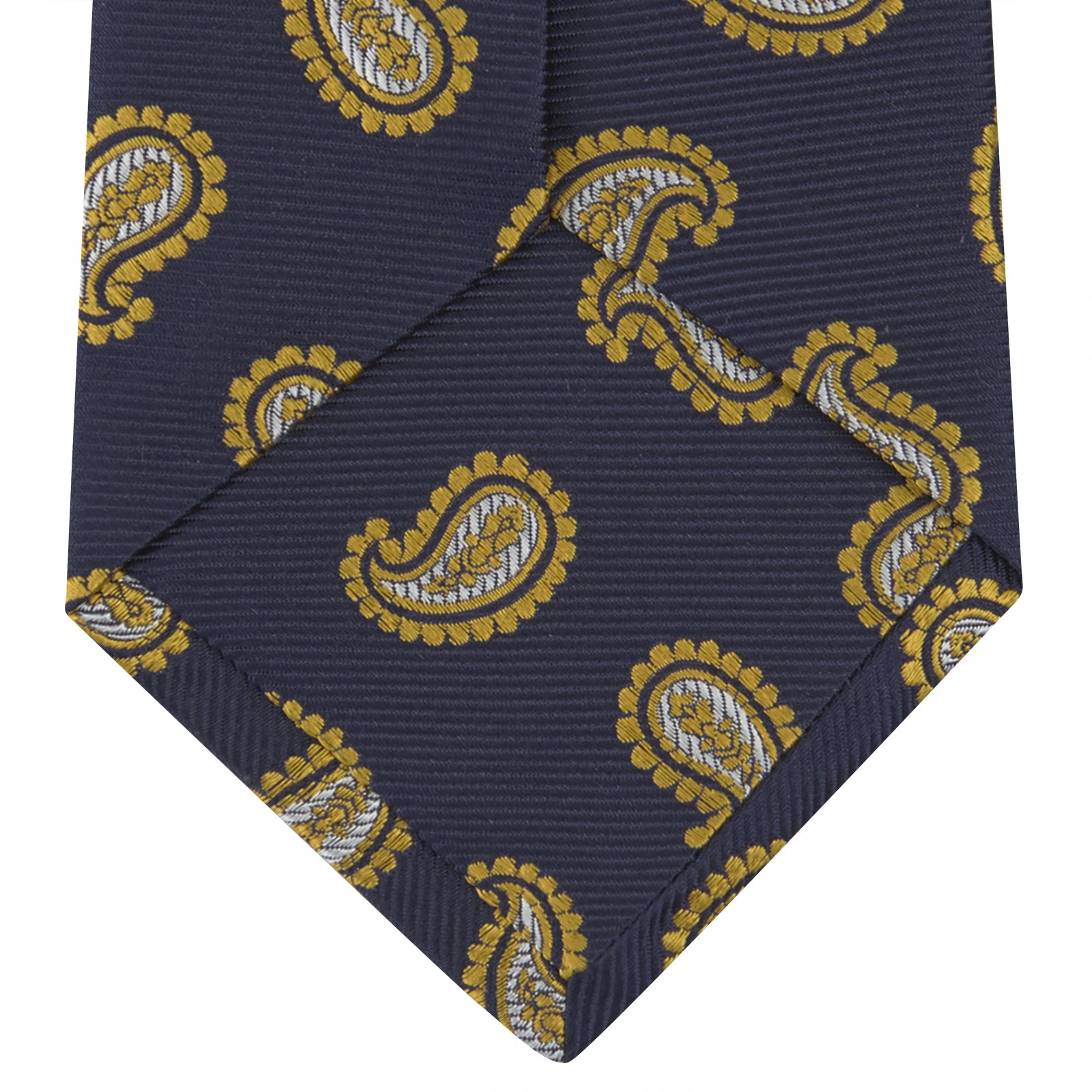 View 4 of product Navy and Gold Floating Paisley Silk Tie
