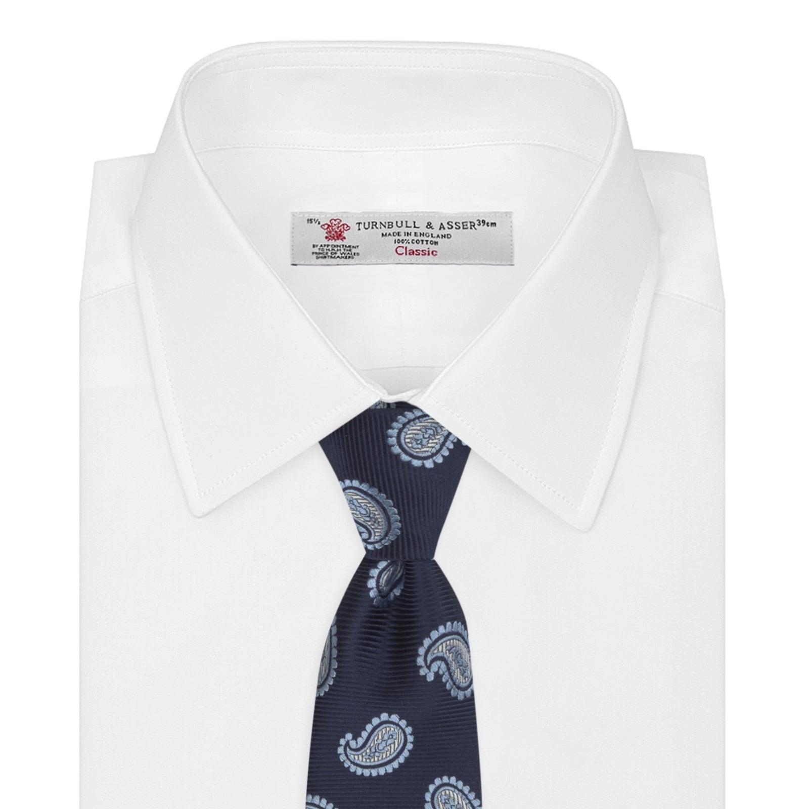 View 2 of product Navy and Light Blue Floating Paisley Silk Tie