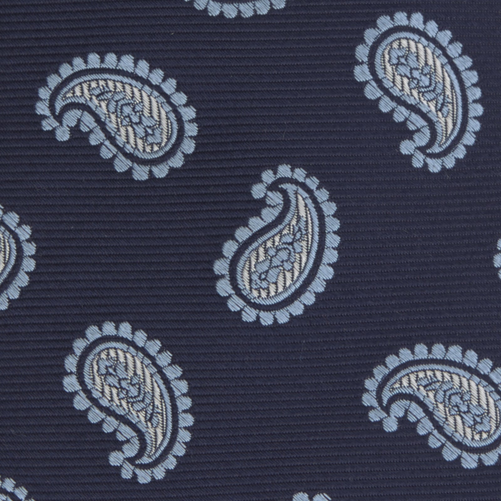 View 3 of product Navy and Light Blue Floating Paisley Silk Tie