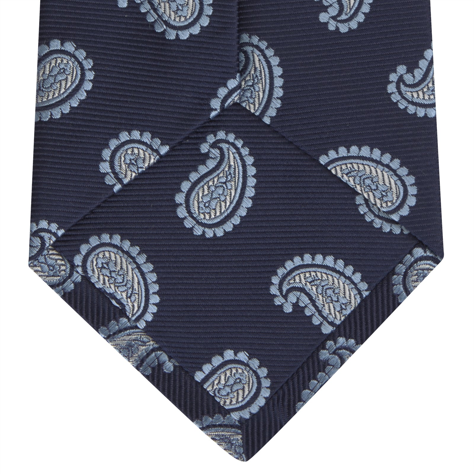Navy and Light Blue Floating Paisley Silk Tie