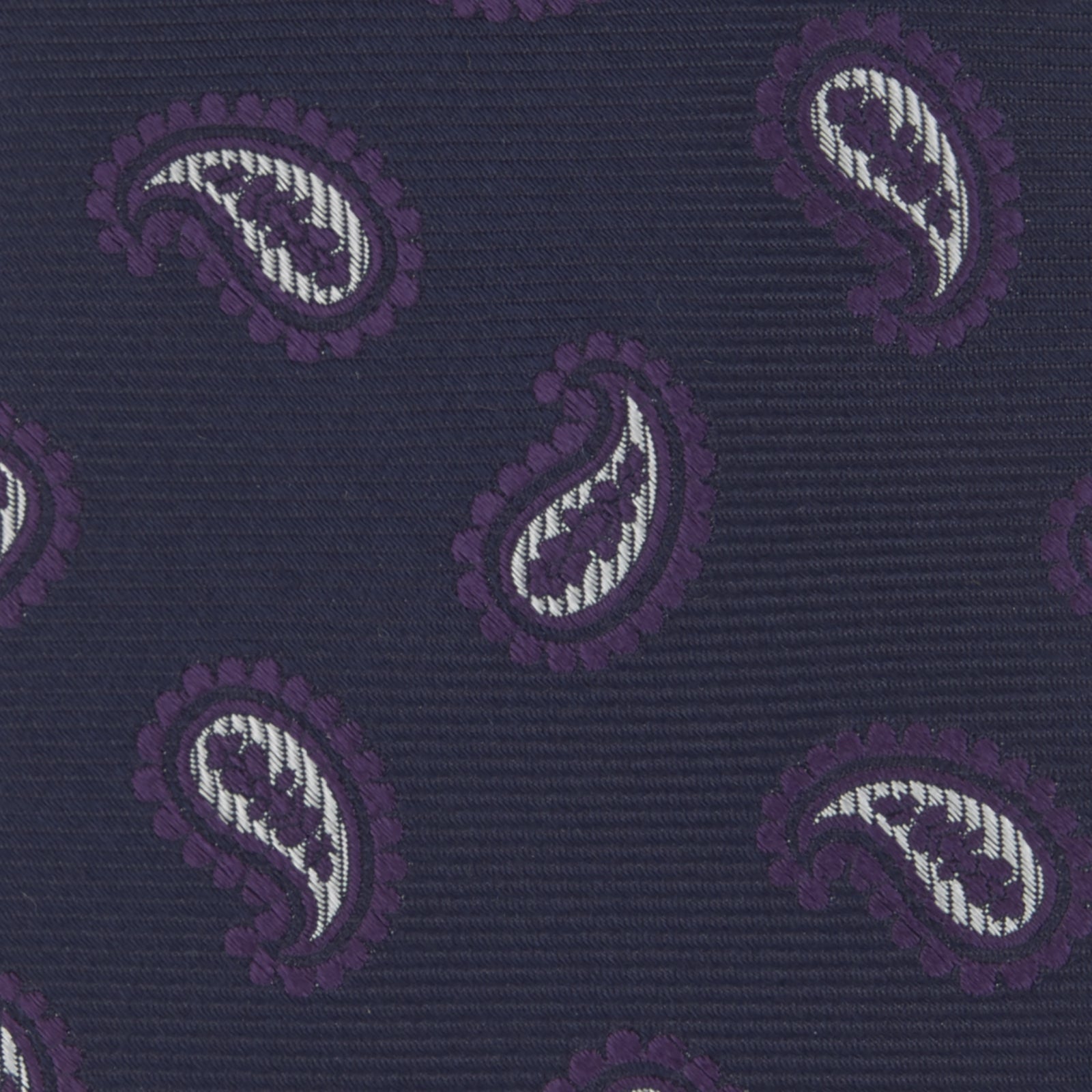 View 3 of product Navy and Plum Floating Paisley Silk Tie