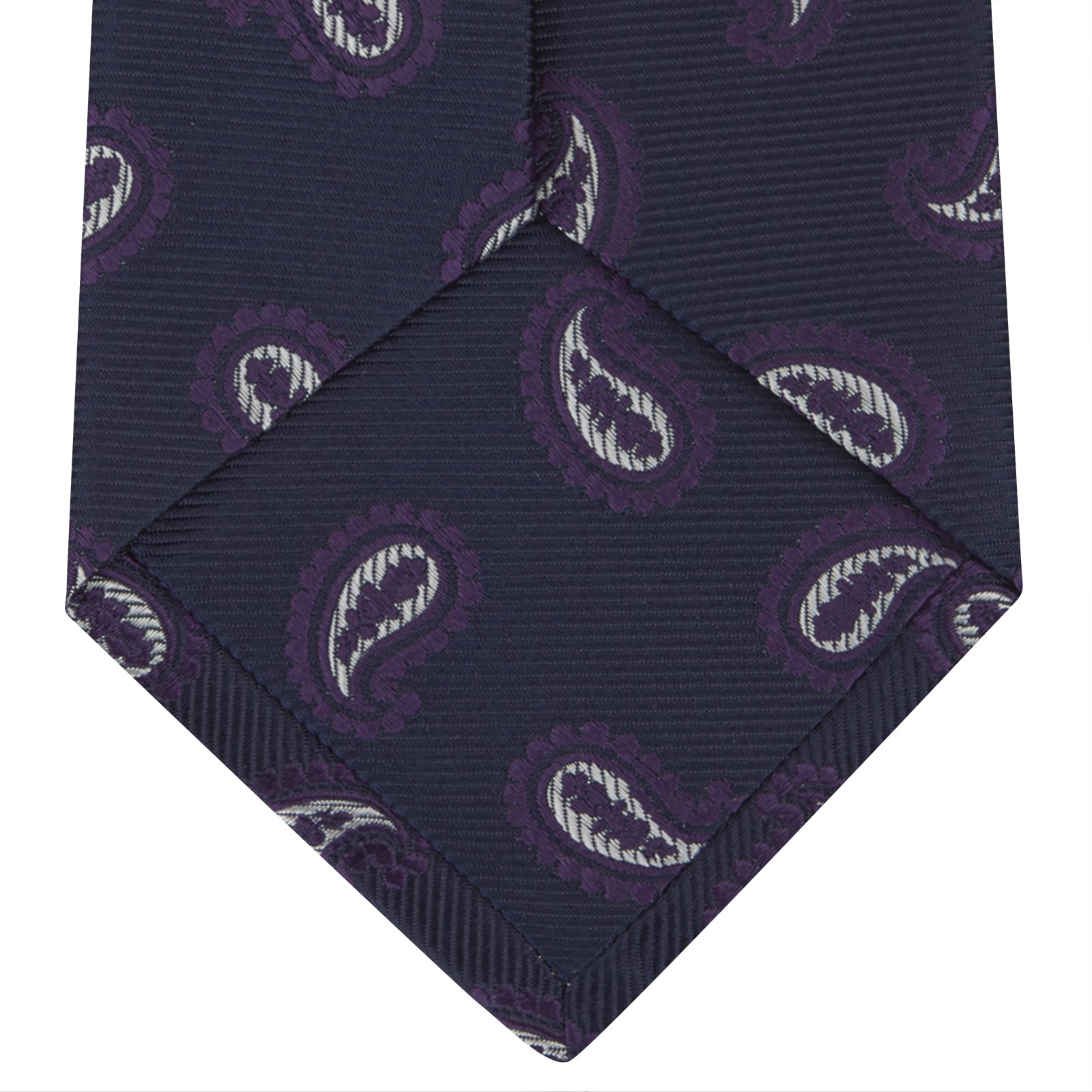 View 4 of product Navy and Plum Floating Paisley Silk Tie