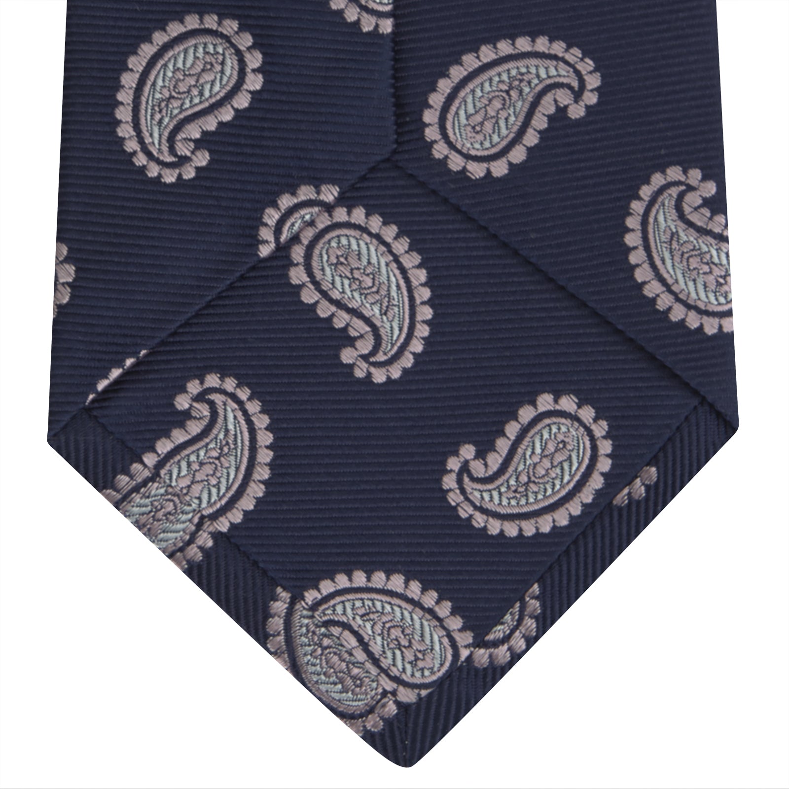 View 4 of product Navy and Light Pink Floating Paisley Silk Tie