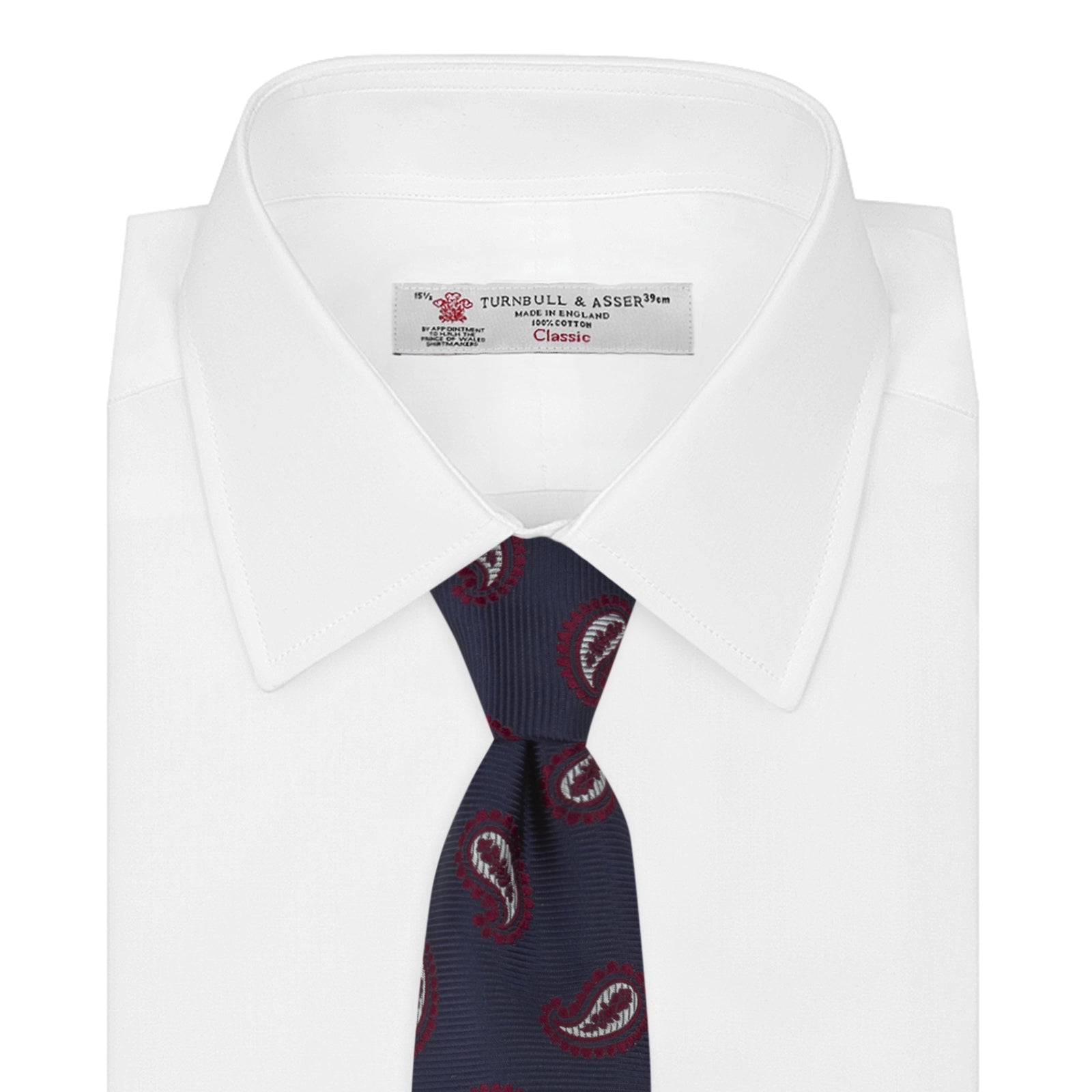 View 2 of product Navy and Burgundy Floating Paisley Silk Tie