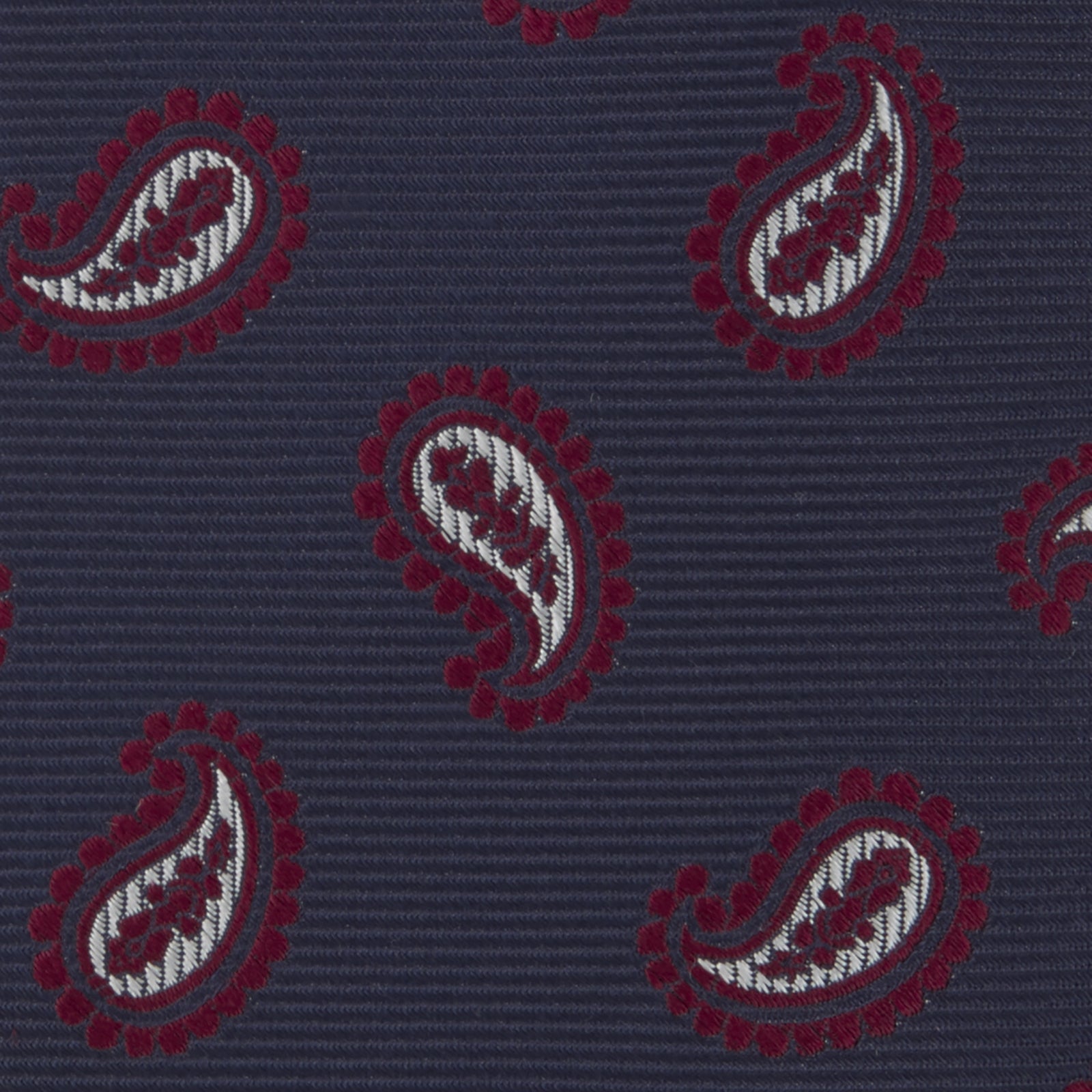 View 3 of product Navy and Burgundy Floating Paisley Silk Tie