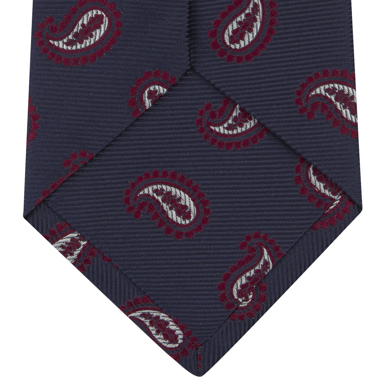 View 4 of product Navy and Burgundy Floating Paisley Silk Tie