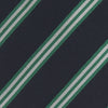 View 3 of product Navy, Green and White Multi Repp Stripe Silk Tie