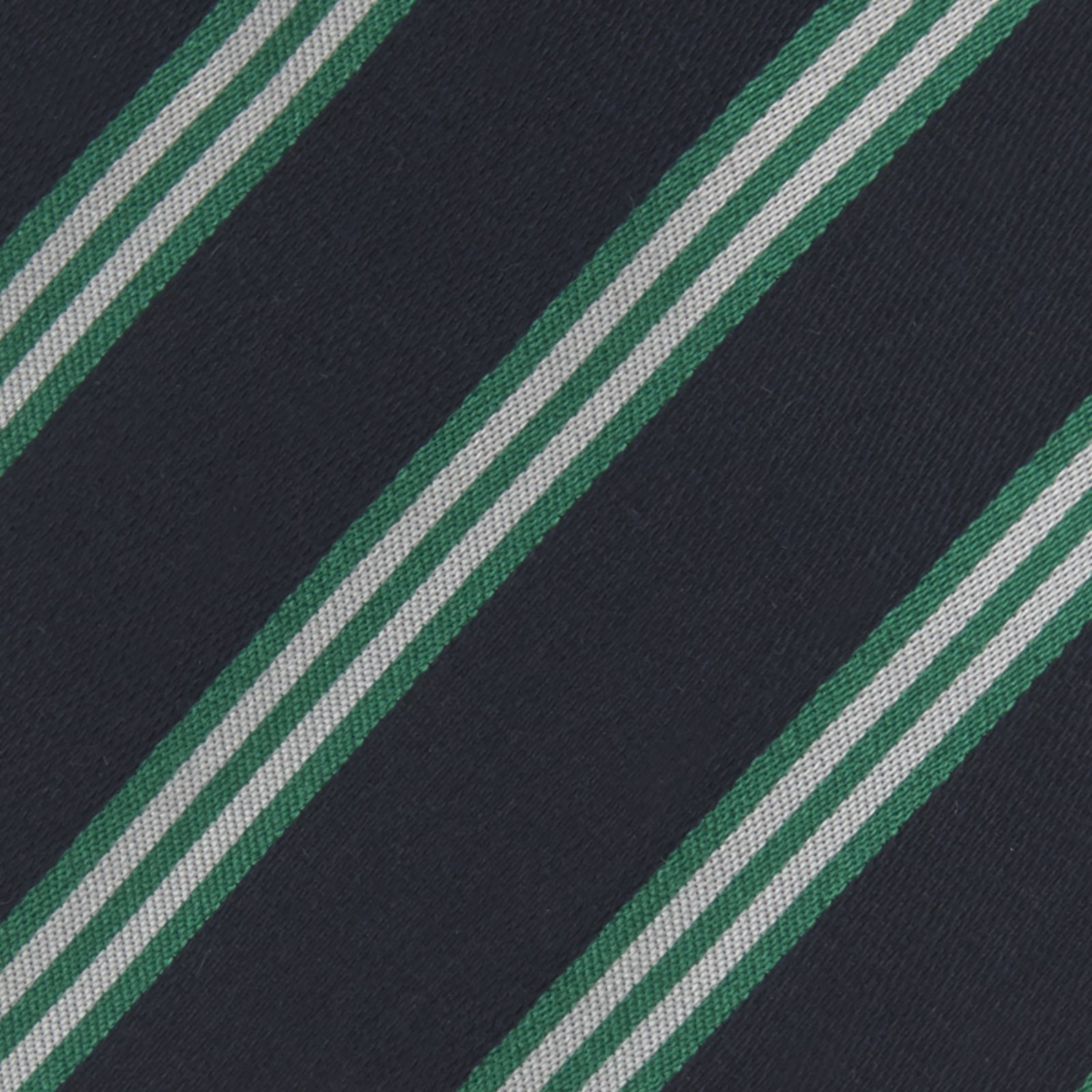 View 3 of product Navy, Green and White Multi Repp Stripe Silk Tie