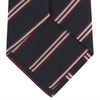 Navy, Burgundy and White Multi Repp Stripe Silk Tie
