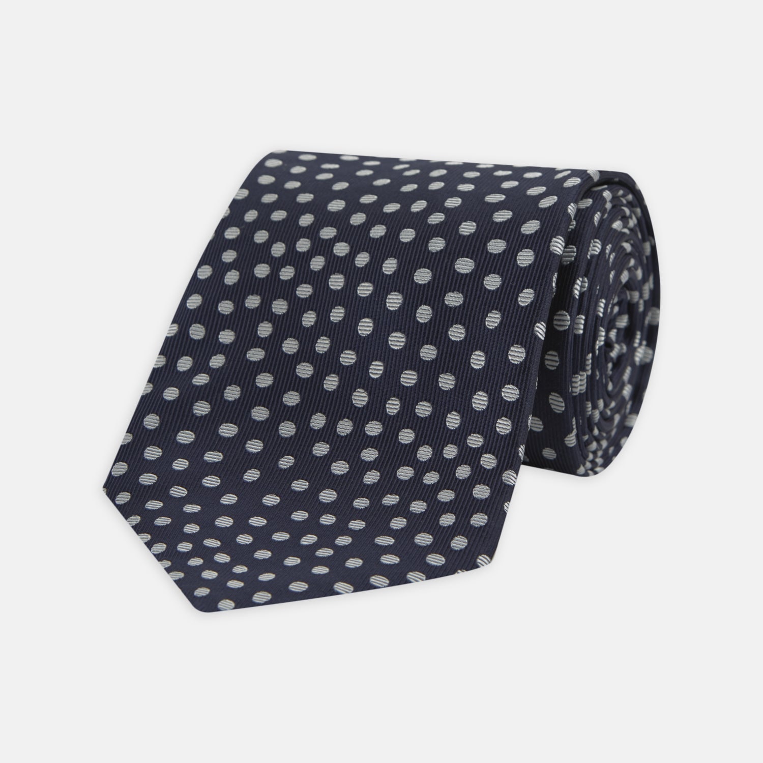 View 1 of product Navy and White Paint Spot Silk Tie