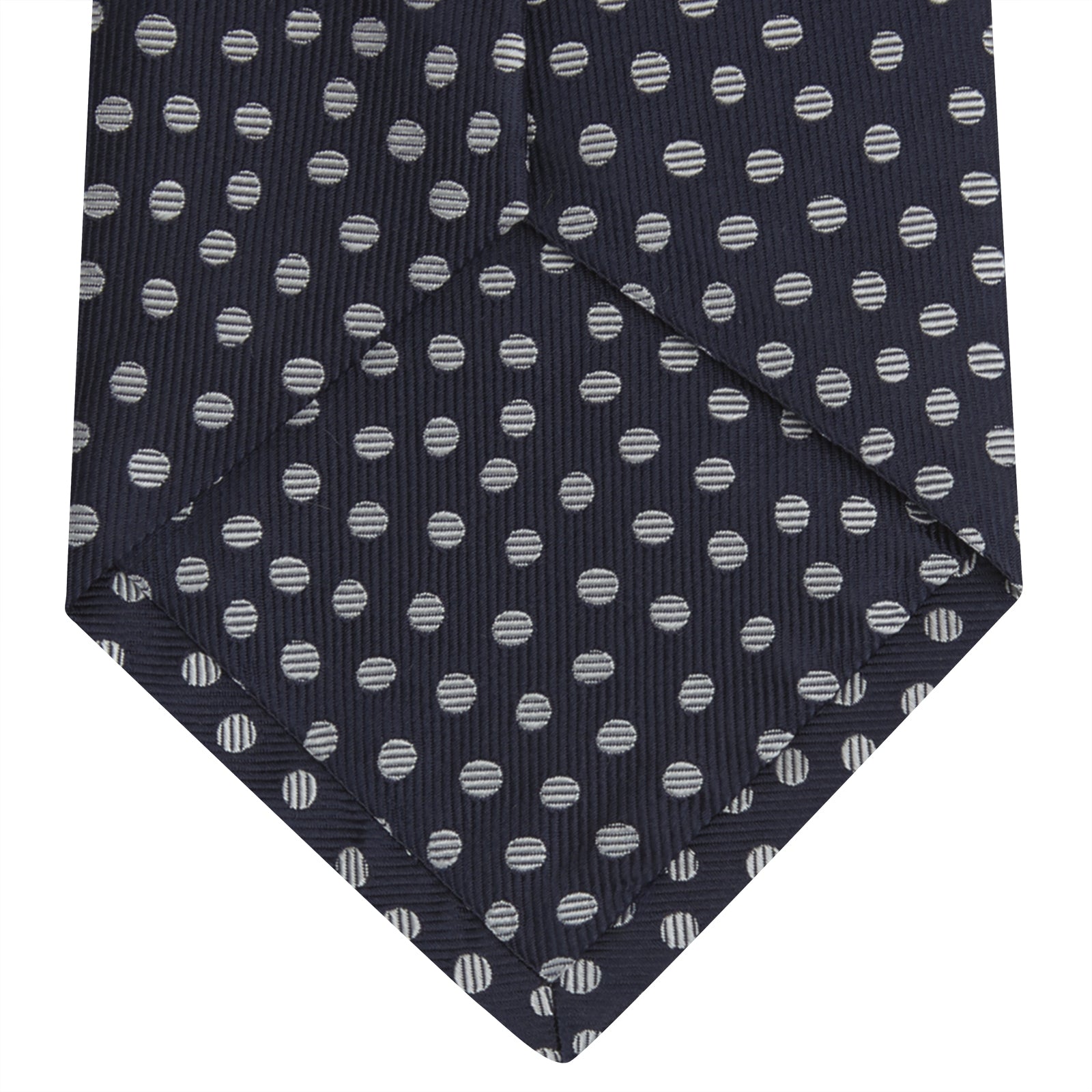 View 4 of product Navy and White Paint Spot Silk Tie