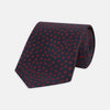 Navy and Red Paint Spot Silk Tie