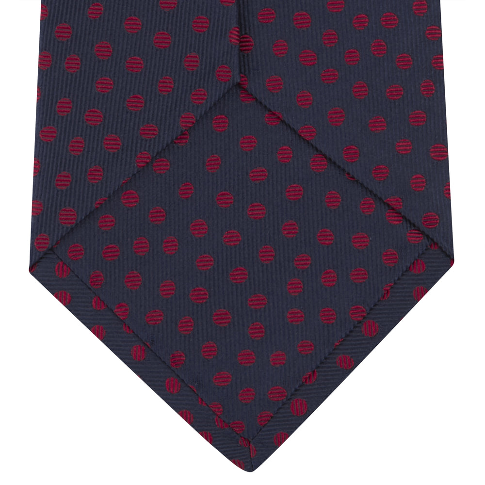 Navy and Red Paint Spot Silk Tie