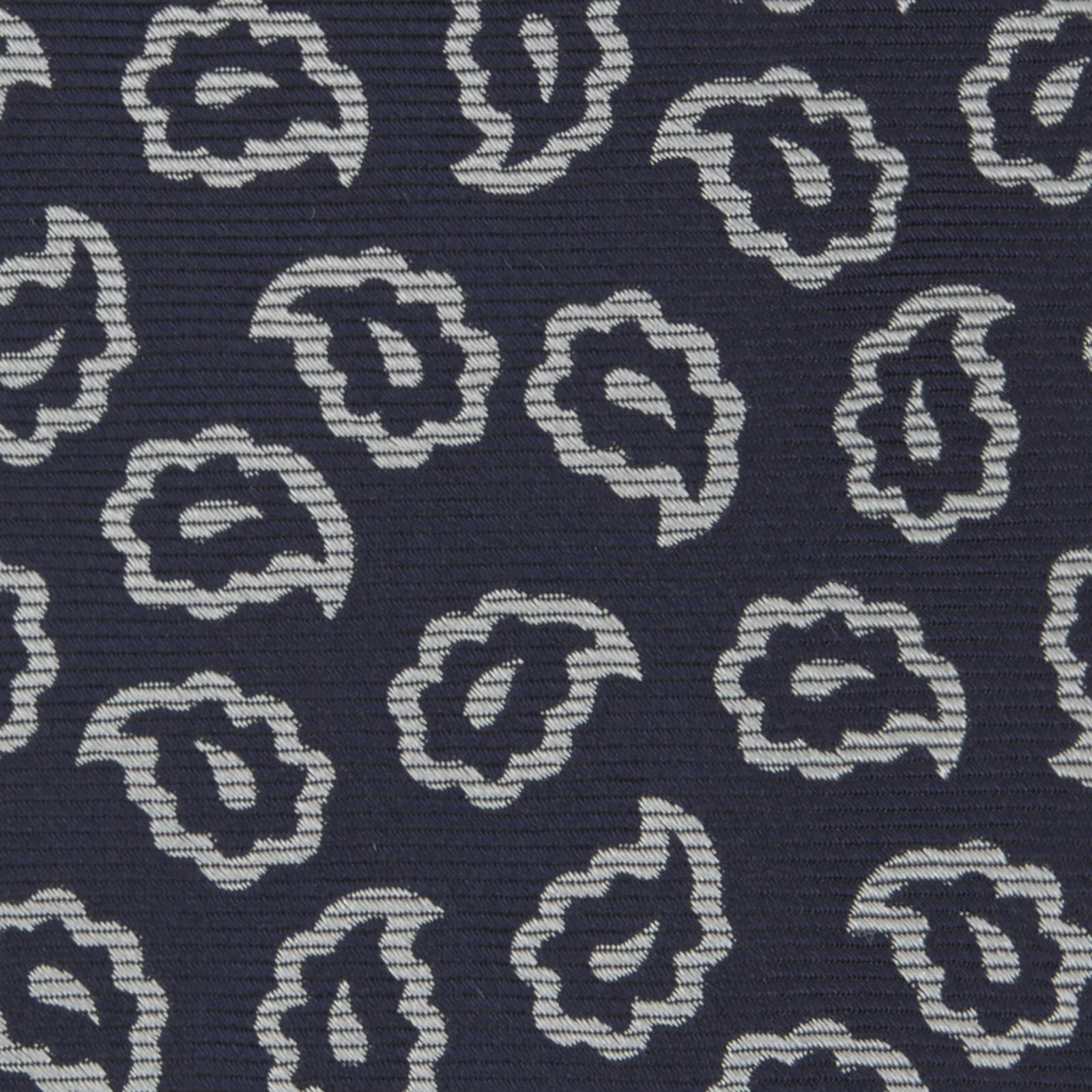 View 3 of product Navy and White Petal Paisley Silk Tie